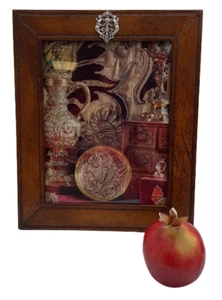 William Scott Leather & Sterling Silver Picture Frame with Putti Motifs - Picture 1 of 6