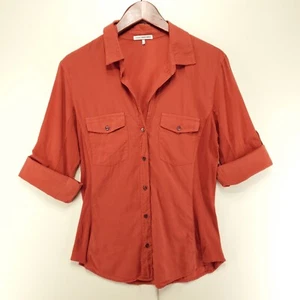 James Perse Sheer Slub Side Panel Shirt Damen 4 (M) Corral Orange Baumwolle - Bild 1 von 11