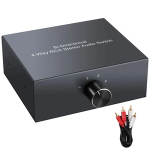 4vías Conmutador de audio estéreo RCA bidireccional para reproductor de DVD y CD - Imagen 1 de 6