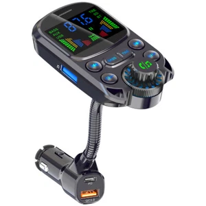 Car Mp3 Player Cigarette Lighter Plug-In Bluetooth Hands-Free Fast Charger - Picture 1 of 23