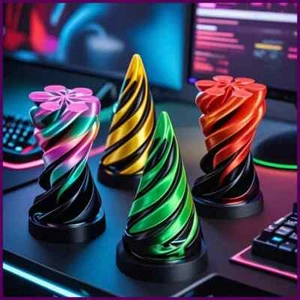 Juguetes inquietos en espiral impresos en 3D descompresión estructura tridimensional giratoria - Imagen 1 de 27