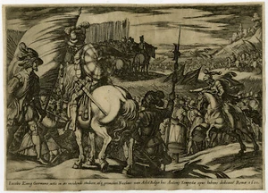 Antique Master Print-GENRE-WAR-HORSE-BATTLE-GERMAN KING-Tempesta-1601 - Picture 1 of 1