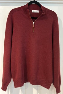 Bruno Cucinelli Mens 1/4 Zip Cashmere Sweater Sz. 54 (XL) - Picture 1 of 7