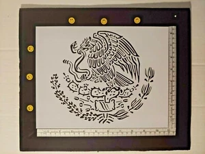 Plantilla Personalizada Bandera Mexicana México Emblema Águila 11" x 8.5" ENVÍO RÁPIDO GRATUITO - Imagen 1 de 2
