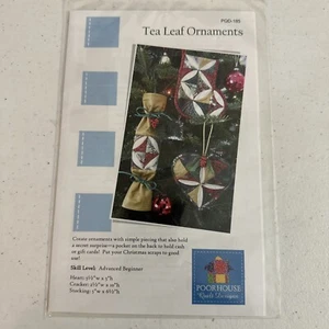 Poor House Quilt Designs Tea Leaf Ornaments Pattern NEW - Picture 1 of 6