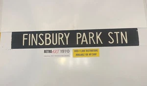 Finsbury Park Station Stn - London Bus Blind Feb 1986 70b 42"- Gift - Picture 1 of 10