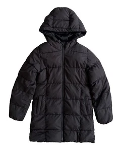 GAP KIDS Puffer Parka Winter Coat Hooded Full Zip Jacket Black Gently Used XL - Picture 1 of 5