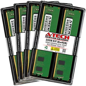 A-Tech 32GB 8x 4GB 1Rx8 PC4-19200R RDIMM DDR4 2400 MHz ECC REG Server Memory RAM - Picture 1 of 4