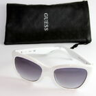 Genuine GUESS GF0296-21B-56 Womens Square Sunglasses Rhinestones WHITE NEW 