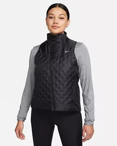 Nike Aeroloft Down Running Vest Women's Large $190.00 FB7606 010 Black - Picture 1 of 7