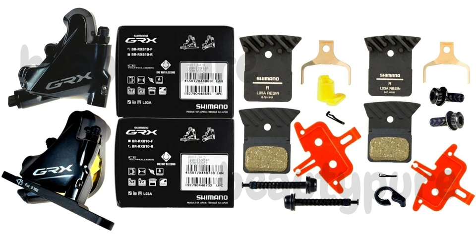 (F/R) SHIMANO GRX 液压盘 BR-RX810 前后制动卡钳 全新带盒 — 第 1/1 张图片