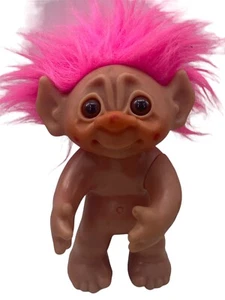 Vintage 1977 Thomas DAM Troll Doll 70’s 9” Figure PINK Hair Retro Denmark Toy - Picture 1 of 7