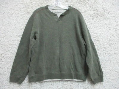Tommy Bahama Sweater Large Adult Green Gray Reversible Pullover Cotton Womens L - Image 1 of 4