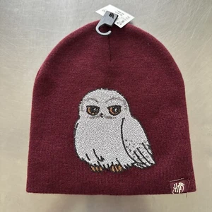 H&M Harry Potter Kids Hat Size 12 Maroon Hedwig Beanie - Picture 1 of 6