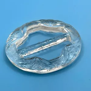 Clear Glass Belt Buckle Czechoslovakia Vintage Historical Clothing molded glass - Picture 1 of 6