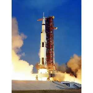 Space NASA Apollo 11 Rocket Launch Lift Off Photo Huge Wall Art Poster Print - Picture 1 of 5