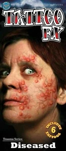 Tinsley Transfer Face Tattoo FX 'Diseased' Skin Art Hollywood Special Effects - Bild 1 von 1