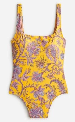 Traje de baño J Crew cuello cuadrado de una pieza Ratti dorado cachemir talla 8 nuevo con etiquetas Foto 1 de 4