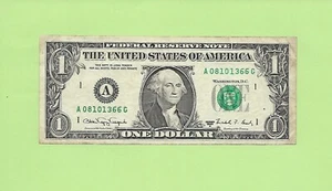 1988A $1 WEB FED PRESS A 0810 1366 G .. FRONT PLATE-4, BACK-8 RUN-2 - Picture 1 of 2