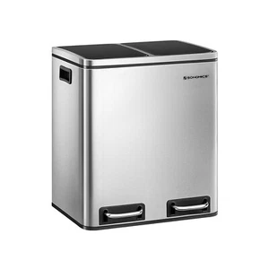 Mülltrenner 30L (2x15L) Edelstahl Gehäuse |mit Deckel | Inkl. 15 Müllbeutel - Bild 1 von 5
