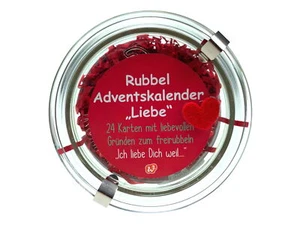 Rubbel - Adventskalender im Glas "Liebe" / Ich liebe Dich weil... - Bild 1 von 2