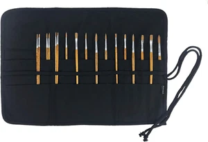 30 Pockets Artist Paint Brush Holder, Canvas Roll up Case Bag & Storage Organize - Picture 1 of 12