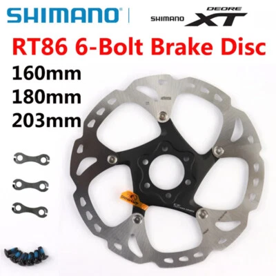 Shimano Deore XT RT86 160/180/203mm Disc Brake Rotors ICE-TECH 6-Bolt Spacers - Image 1 of 4