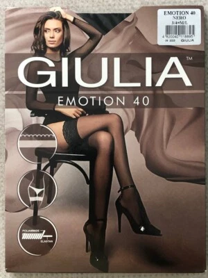 Giulia Emotion thin women's stockings with wide lace silicone crown base 40 Den - Image 1 of 4