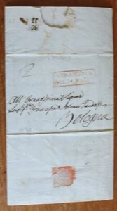 1813 Brief MIRANDOLA-BOLOGNA+ROTE KARTE MIRANDOLA+2c STEUER+ an GANDOLFI-H512 - Bild 1 von 1