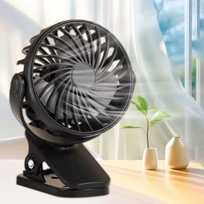 USB charging mini cooling fan clip desktop office stroller Camping gym - Image 1 of 4