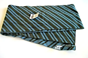 Bufanda de invierno para hombre talla única a rayas azul/verde reversible azul marino antiguo nuevo - Imagen 1 de 2