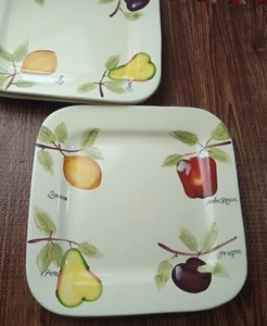 Home American Simplicity Square Fruit Dinner plates 11 1/4” Set Of 3  - Picture 1 of 5