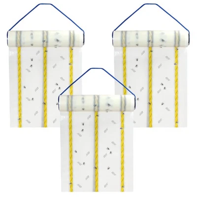  Trampas para moscas para exteriores y graneros, papel, rollo de 40 pies (paquete de 3) Foto 1 de 4