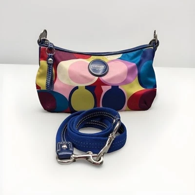 Coach Peyton Signature Multicolored Sateen Tote Scarf Print Kisslock - Image 1 of 4