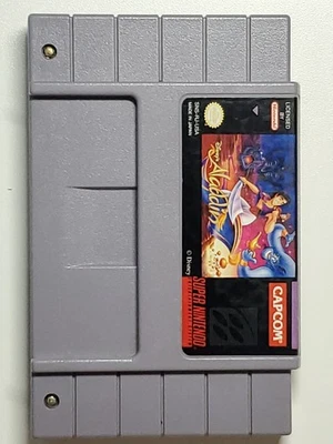 Disney's Aladdin Game - Super Nintendo SNES - Cartridge Only - Tested - Damaged - Image 1 of 4