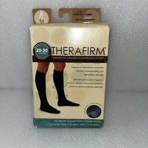 Thermafirm Compression Men's Trouser Socks 20-30 mmHg Large Charcoal Gray New - Picture 1 of 3