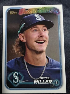 2024 Topps Serie 2 Futuras Estrellas Bryce Miller #679 Espejo Dorado Variación de Imagen - Imagen 1 de 2