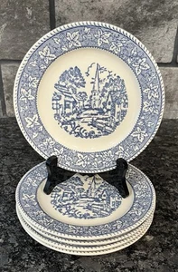5 Homer Laughlin Stratwood Collection Shakespeare Country Blue Salad Plates - Picture 1 of 4