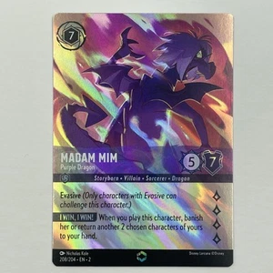 Disney Lorcana Rise Of The Floodborn • Madam Mim Purple Dragon Enchanted 208/204 - Picture 1 of 8