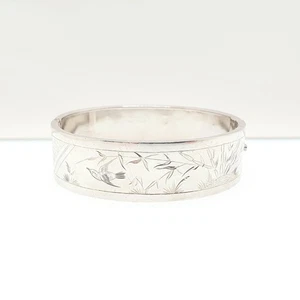 Antique Victorian Sterling Silver Bird Bracelet Bangle Hand Engraved Aesthetic - Picture 1 of 10