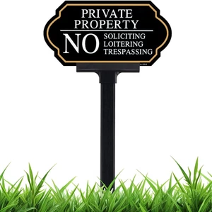 Letrero de propiedad privada sin intrusión con estaca, sin letrero de solicitud para casa 5X - Imagen 1 de 12