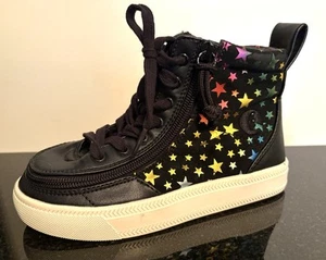BILLY Sneaker Girls 12 US Classic Lace Up Zipper High Top Stars Black RN153615 - Picture 1 of 11