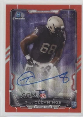 2015 Bowman Chrome Rookie Red Wave Refractor /25 TJ Clemmings #RCRA-TJC Auto RC - Image 1 of 2