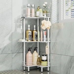 Corner Shower Caddy Standing - 3-Tier Stainless Steel Shower Organizer with S... - Picture 1 of 7