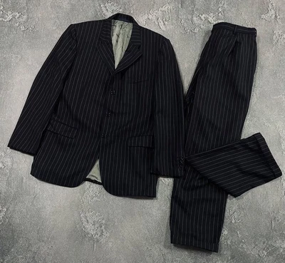 Traje chaqueta/pantalón vintage Aquascutum London a rayas 100 % lana para hombre 44R Foto 1 de 4
