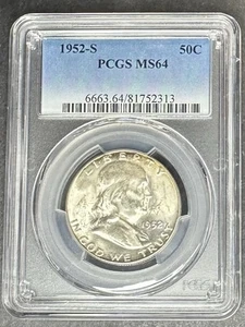 1952-S Franklin Half Dollar PCGS MS-64, Buy 3 Items, Get $5 Off!! - Picture 1 of 2