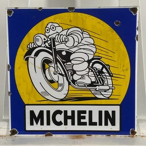 Michelin Enamel Sign - 30x30cm (11.8x11.8") - Nice Unique Pneu Garage Decoration - Picture 1 of 13