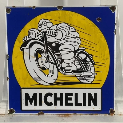 Michelin Enamel Sign - 30x30cm (11.8x11.8") - Nice Unique Pneu Garage Decoration - Image 1 of 4