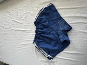 adidas shiny nylon sprinter shorts vintage S/M Blue White Retro See Pics Medium - Picture 1 of 6