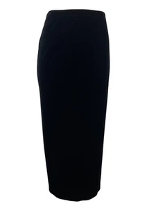 Notations  Black Velvet Midi Pencil Skirt With Back Slit Size S - Picture 1 of 6